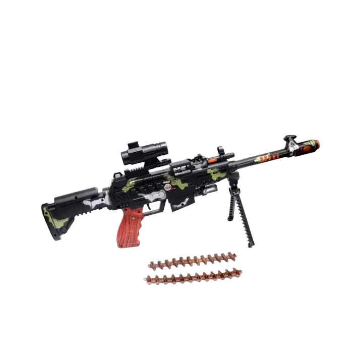 Black Musical Toy Gun – Light-Up Sound Effects Play Gun