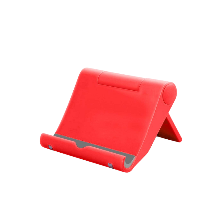 Close-up of tablet stand's hinge mechanism and silicone pads