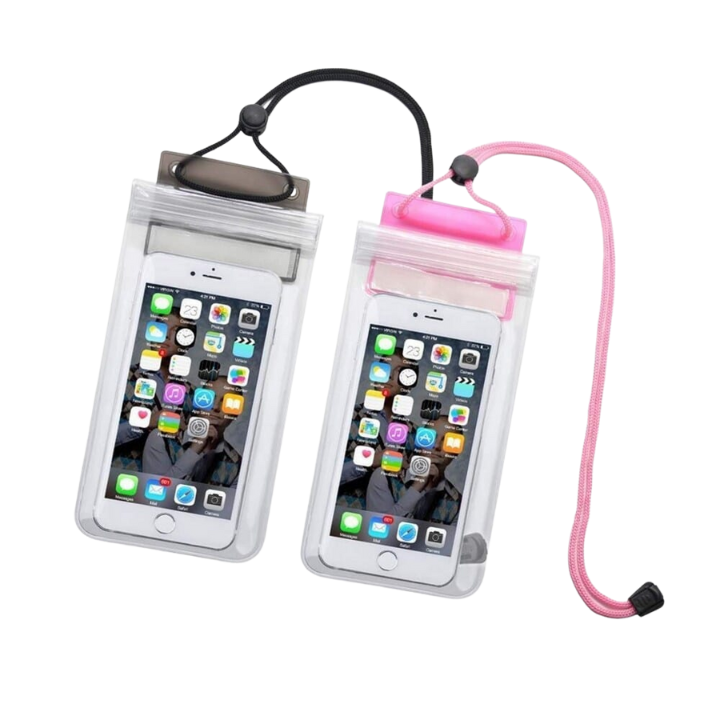 Touch-Friendly Waterproof PVC Phone Pouch (Up to 7″) with Lanyard